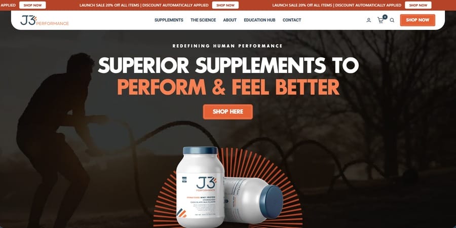 california-wellness-brands-j3-performance J3 Performance website screenshot